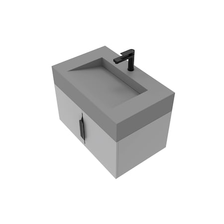 Castello Usa Nile 30-inch Gray Vanity Set with Gray Top and Black Handles CB-MC-30G-BL-2053-GR